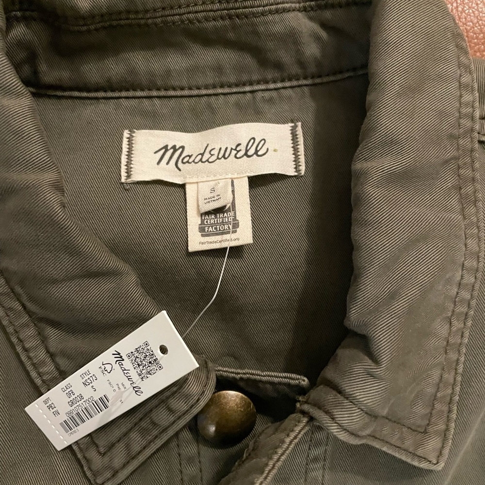 🔥Madewell Olive Green Women's Belted Jacket. Measurements in pictures. NWT - Picture 10 of 12